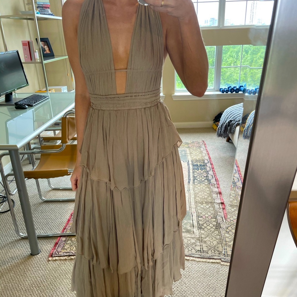 Free People | Long Tiered Boho Dress | Size S